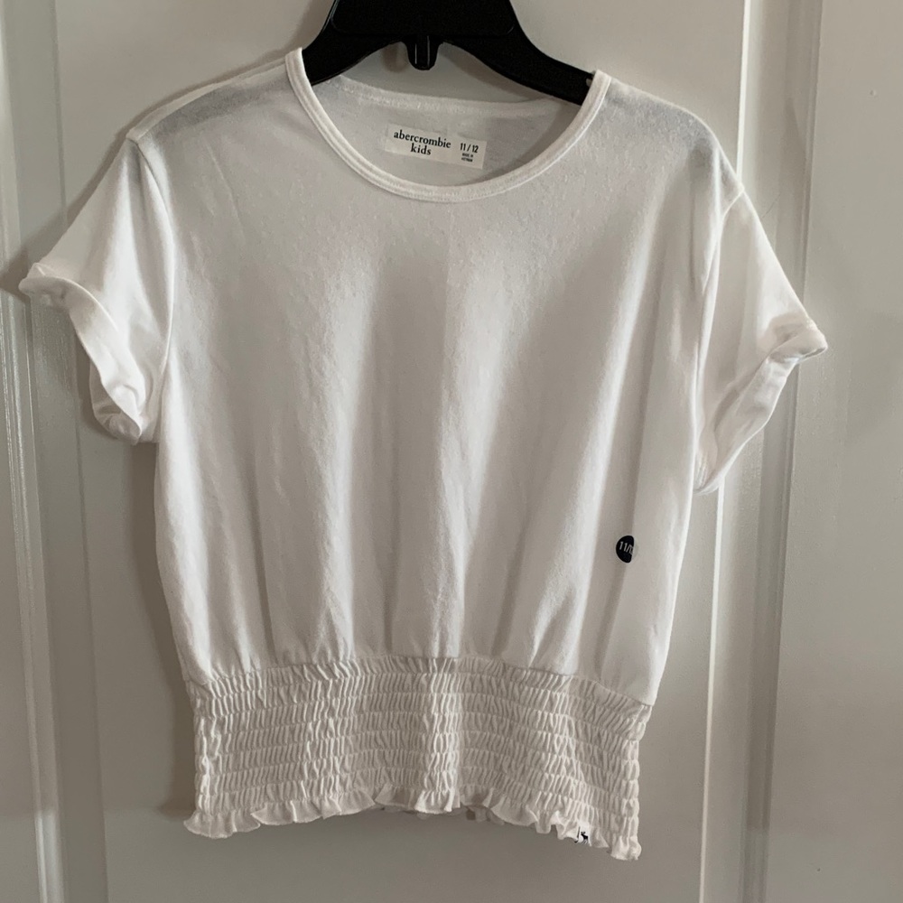 NWT Abercrombie Kids Classic White Smocked Crop Top
